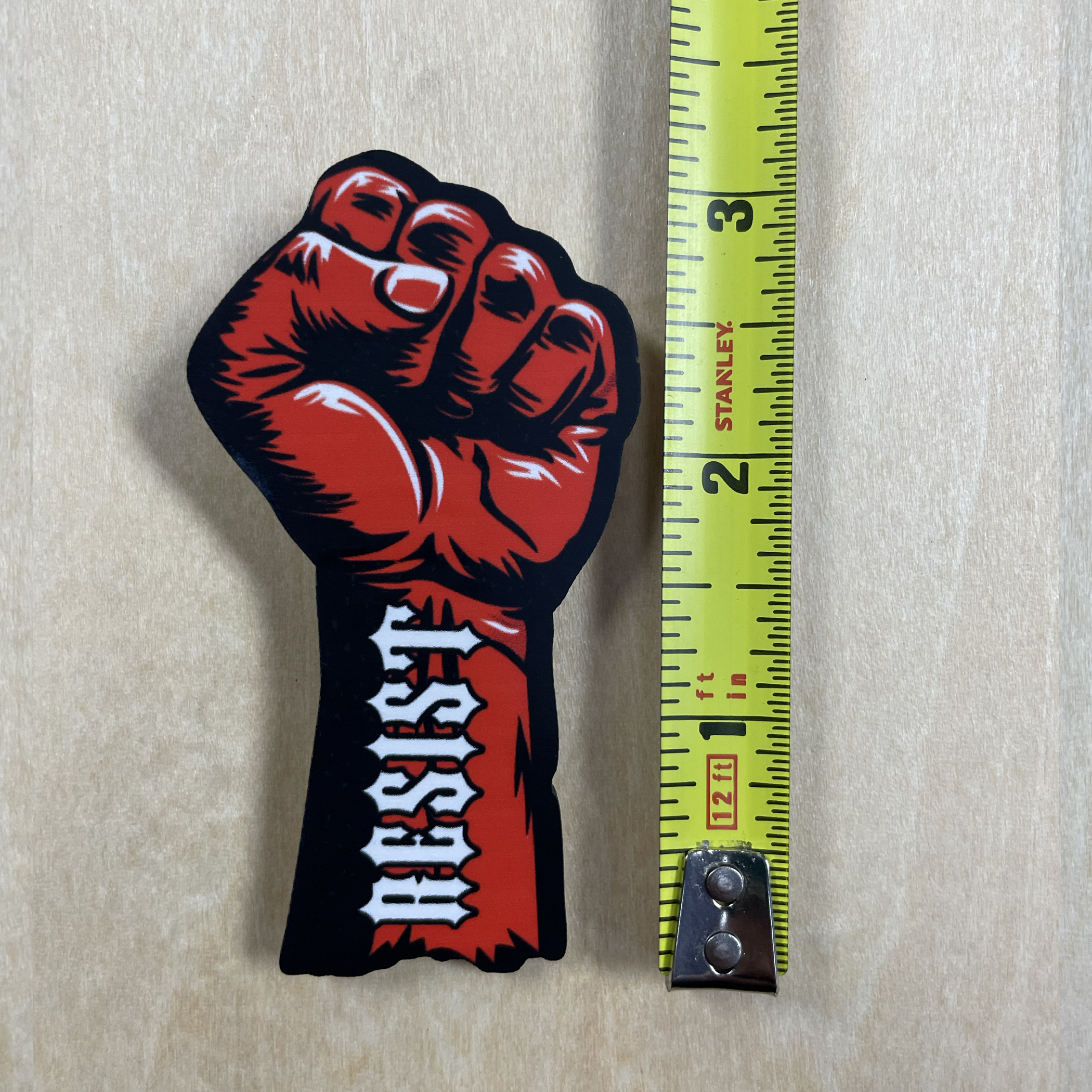 Resist - Woodcut Button