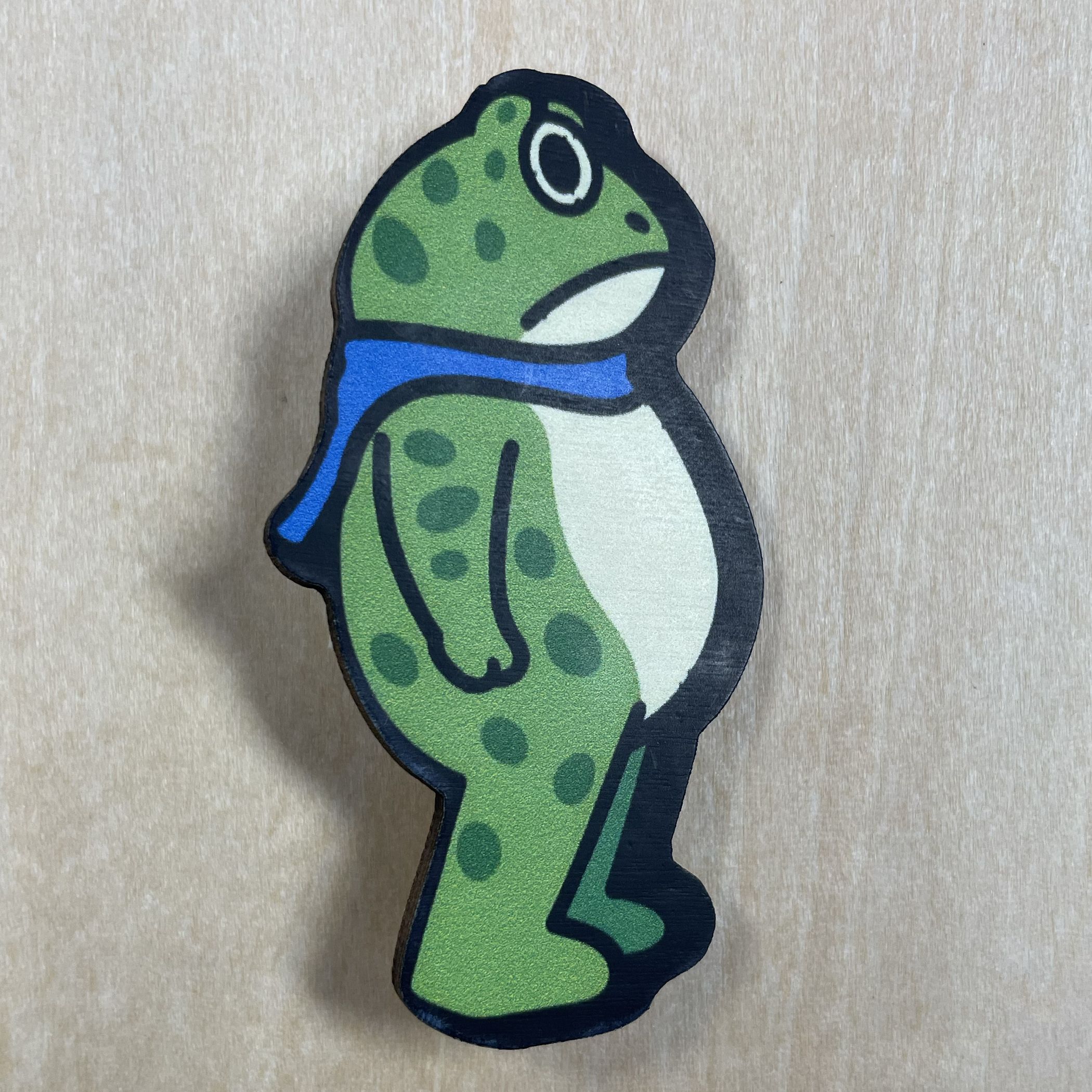 Portland Frog - Woodcut Button