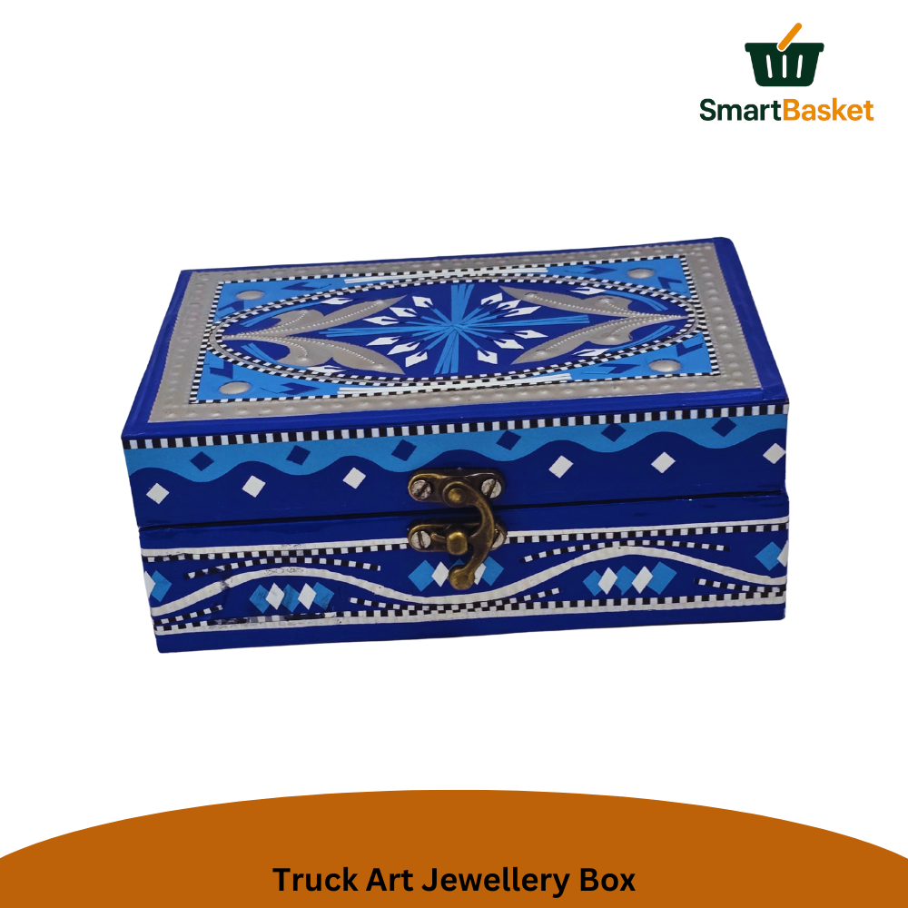 Truck Art Jewellery Box – Multicolor | Wood with Metal & Sticker Art 