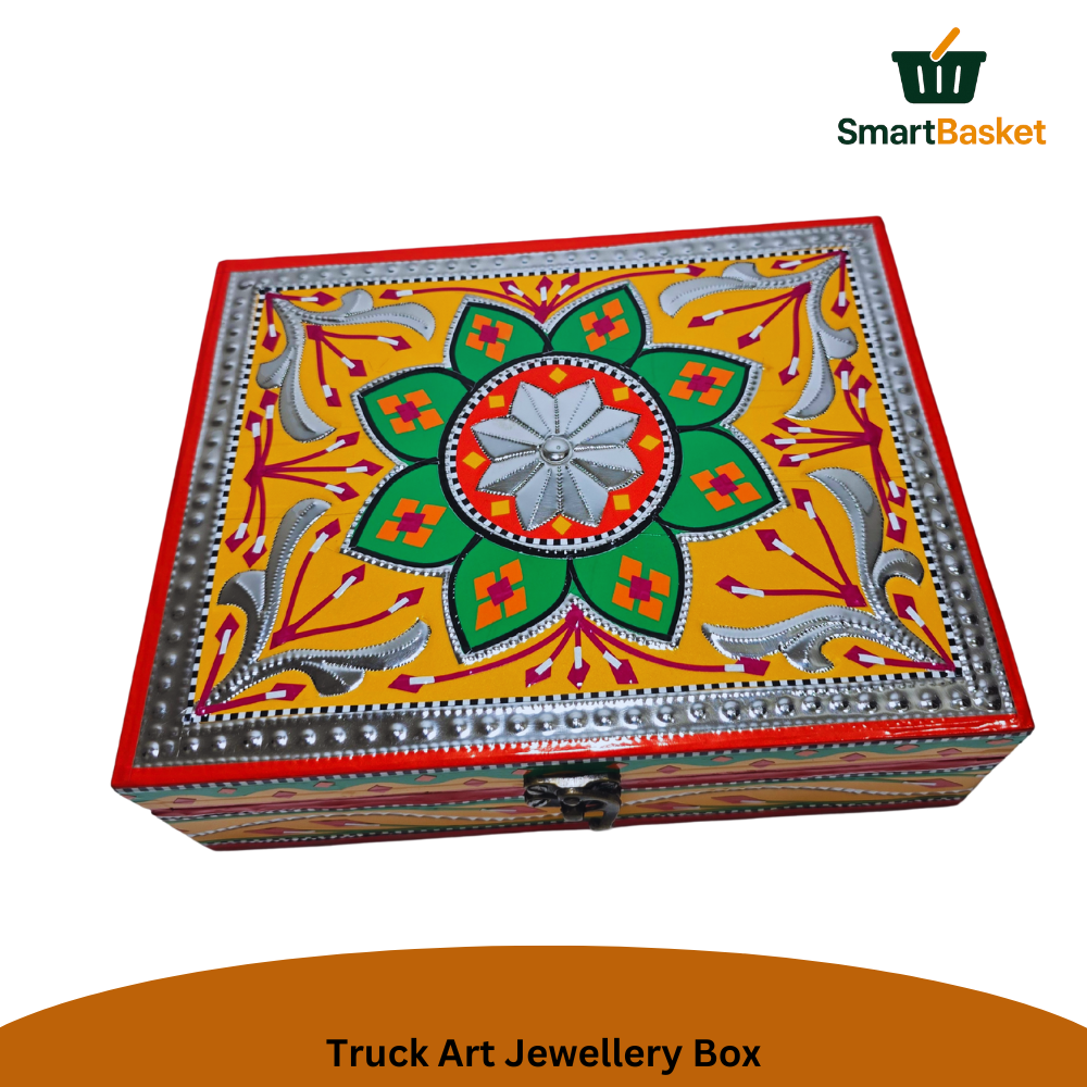 Truck Art Jewellery Box – Multicolor | Wood with Metal & Sticker Art 