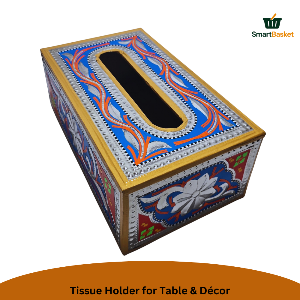 Handmade Multicolor Truck Art Tissue Box 