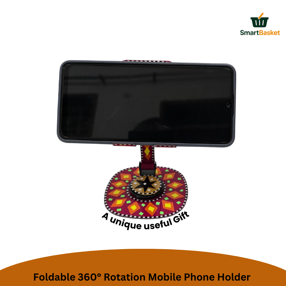 Foldable 360° Rotation Mobile Phone Holder – Truck Art Inspired | Colorful & Portable Stand