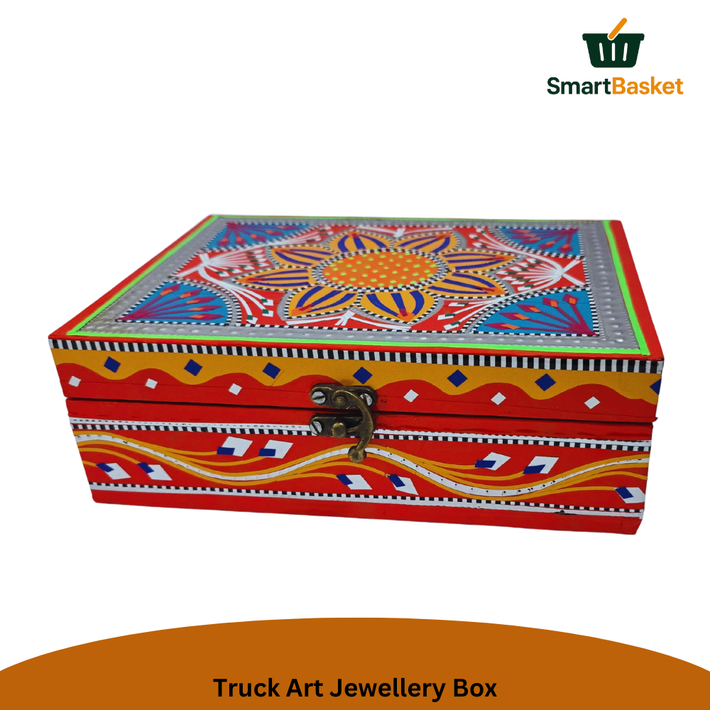 Truck Art Jewellery Box – Multicolor | Wood with Metal & Sticker Art