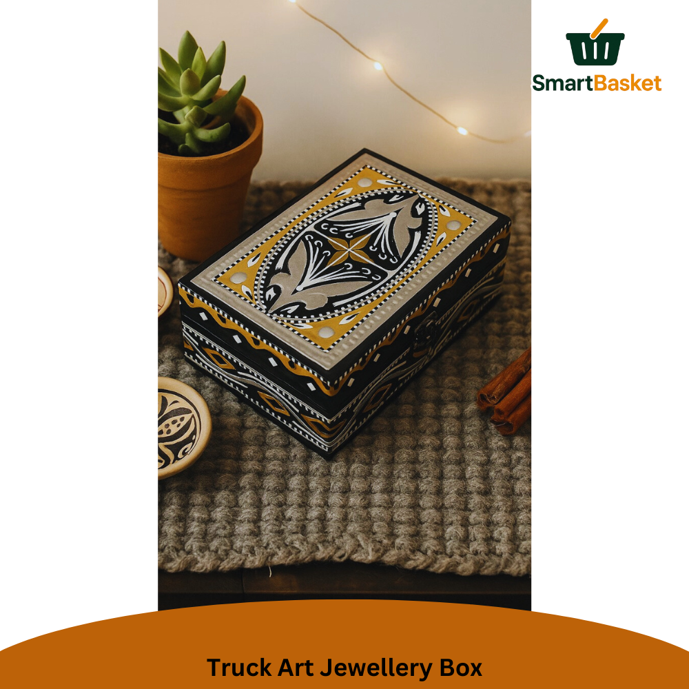 Truck Art Jewellery Box – Multicolor | Wood with Metal & Sticker Art 