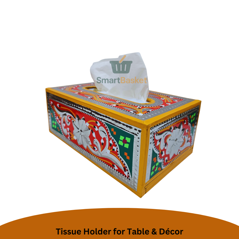 Handmade Multicolor Truck Art Tissue Box