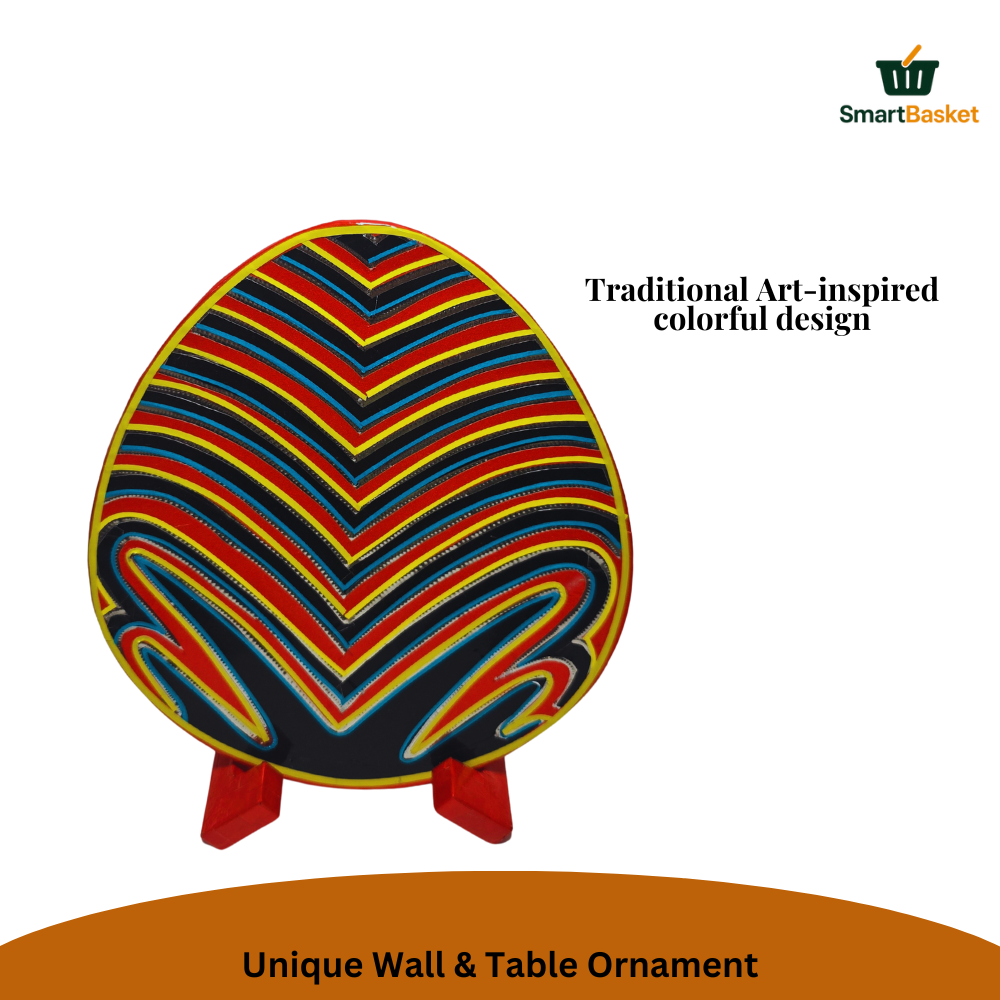 Handmade Table Top Decorative Plate with Holder | Premium MDF Decorative Item for Home Décor