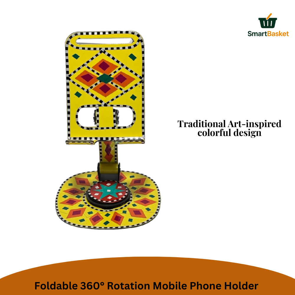 Foldable 360° Rotation Mobile Phone Holder – Truck Art Inspired | Colorful & Portable Stand