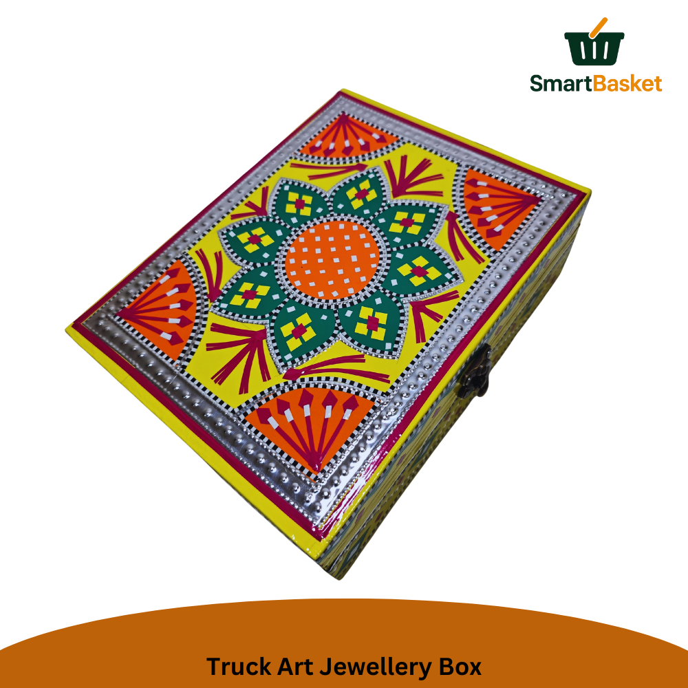 Truck Art Jewellery Box – Multicolor | Wood with Metal & Sticker Art 