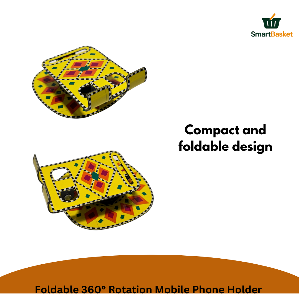 Foldable 360° Rotation Mobile Phone Holder – Truck Art Inspired | Colorful & Portable Stand