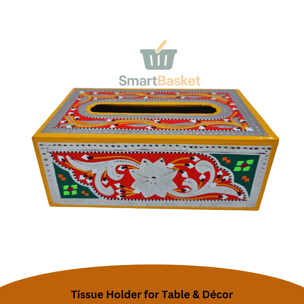 Handmade Multicolor Truck Art Tissue Box 