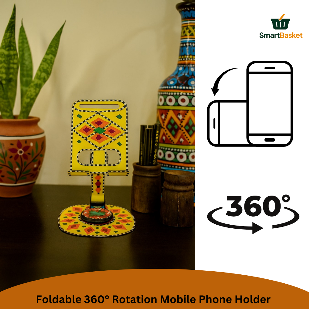 Foldable 360° Rotation Mobile Phone Holder – Truck Art Inspired | Colorful & Portable Stand