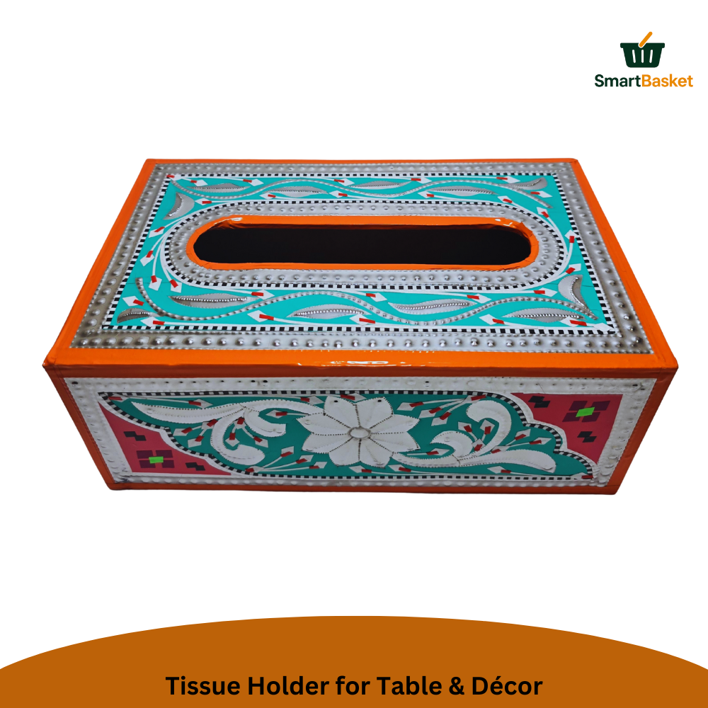 Handmade Multicolor Truck Art Tissue Box