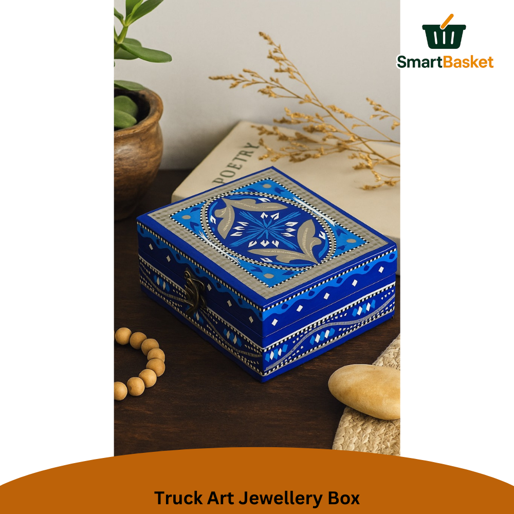 Truck Art Jewellery Box – Multicolor | Wood with Metal & Sticker Art 