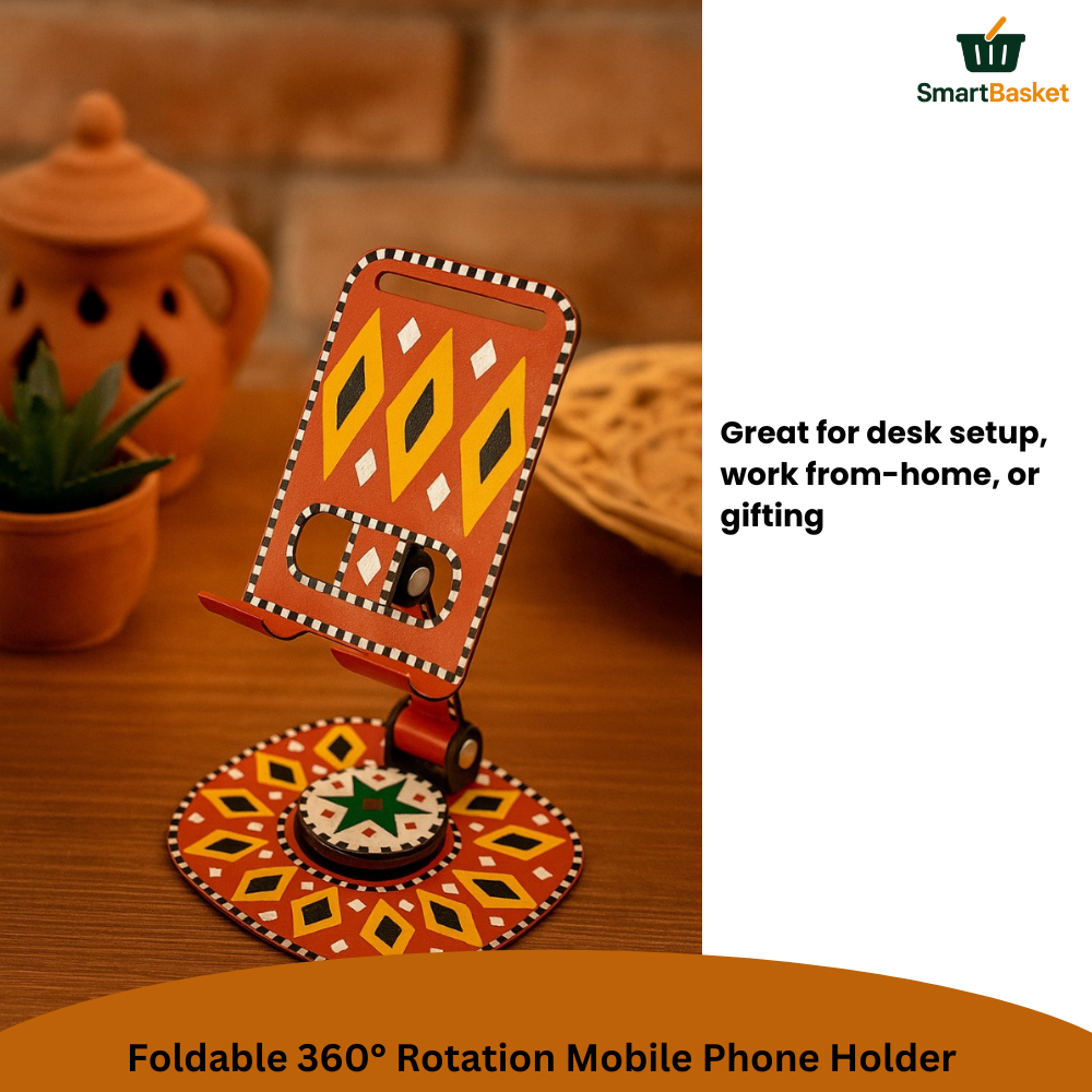 Foldable 360° Rotation Mobile Phone Holder – Truck Art Inspired | Colorful & Portable Stand
