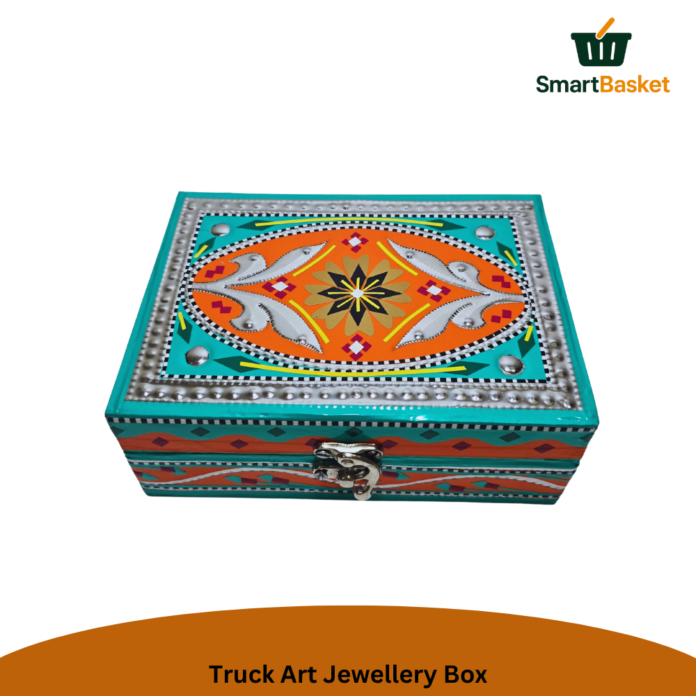 Truck Art Jewellery Box – Multicolor | Wood with Metal & Sticker Art