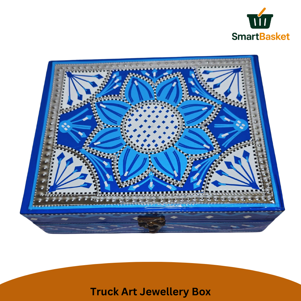 Truck Art Jewellery Box – Multicolor | Wood with Metal & Sticker Art 