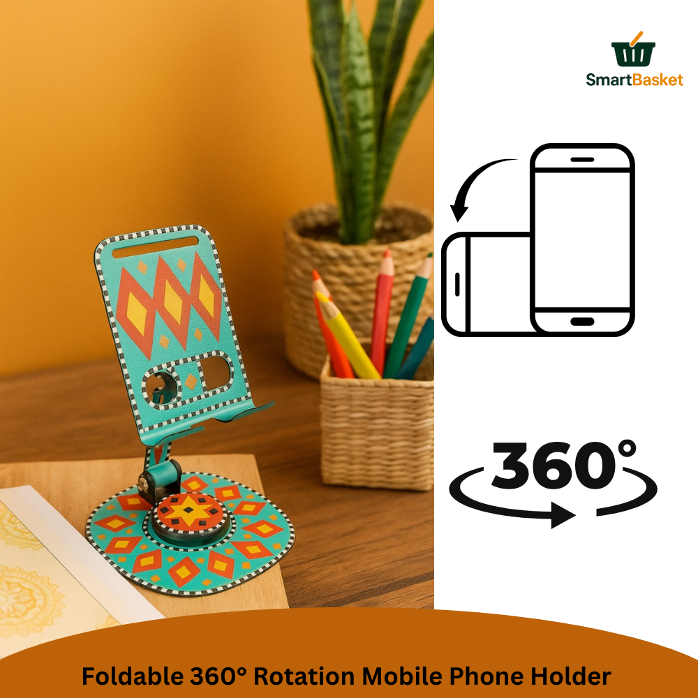 Foldable 360° Rotation Mobile Phone Holder – Truck Art Inspired | Colorful & Portable Stand
