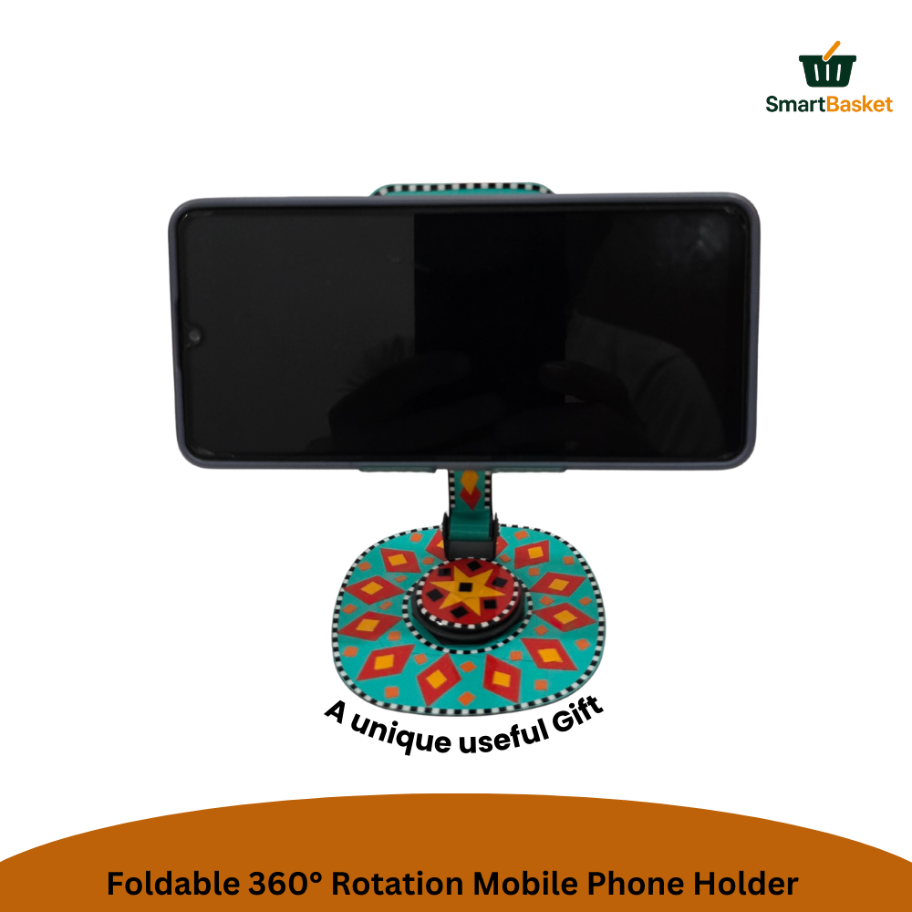 Foldable 360° Rotation Mobile Phone Holder – Truck Art Inspired | Colorful & Portable Stand