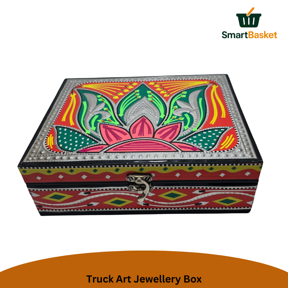 Truck Art Jewellery Box – Multicolor | Wood with Metal & Sticker Art