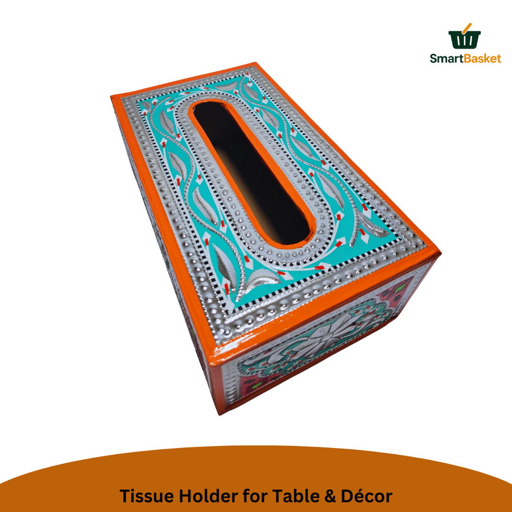 Handmade Multicolor Truck Art Tissue Box 