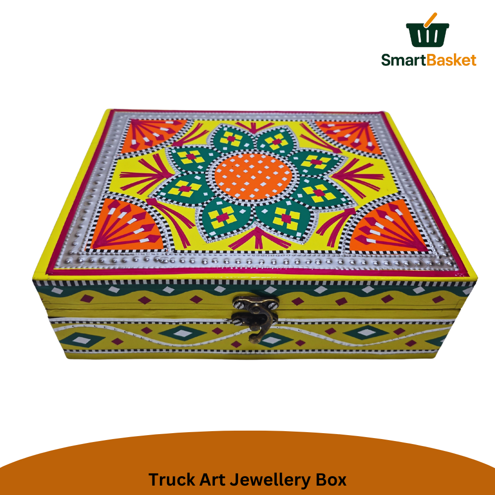 Truck Art Jewellery Box – Multicolor | Wood with Metal & Sticker Art