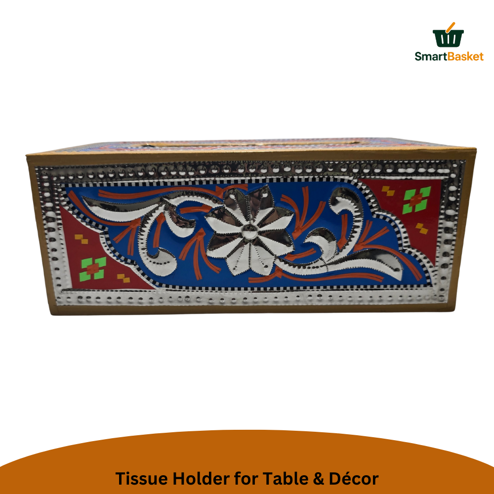 Handmade Multicolor Truck Art Tissue Box 