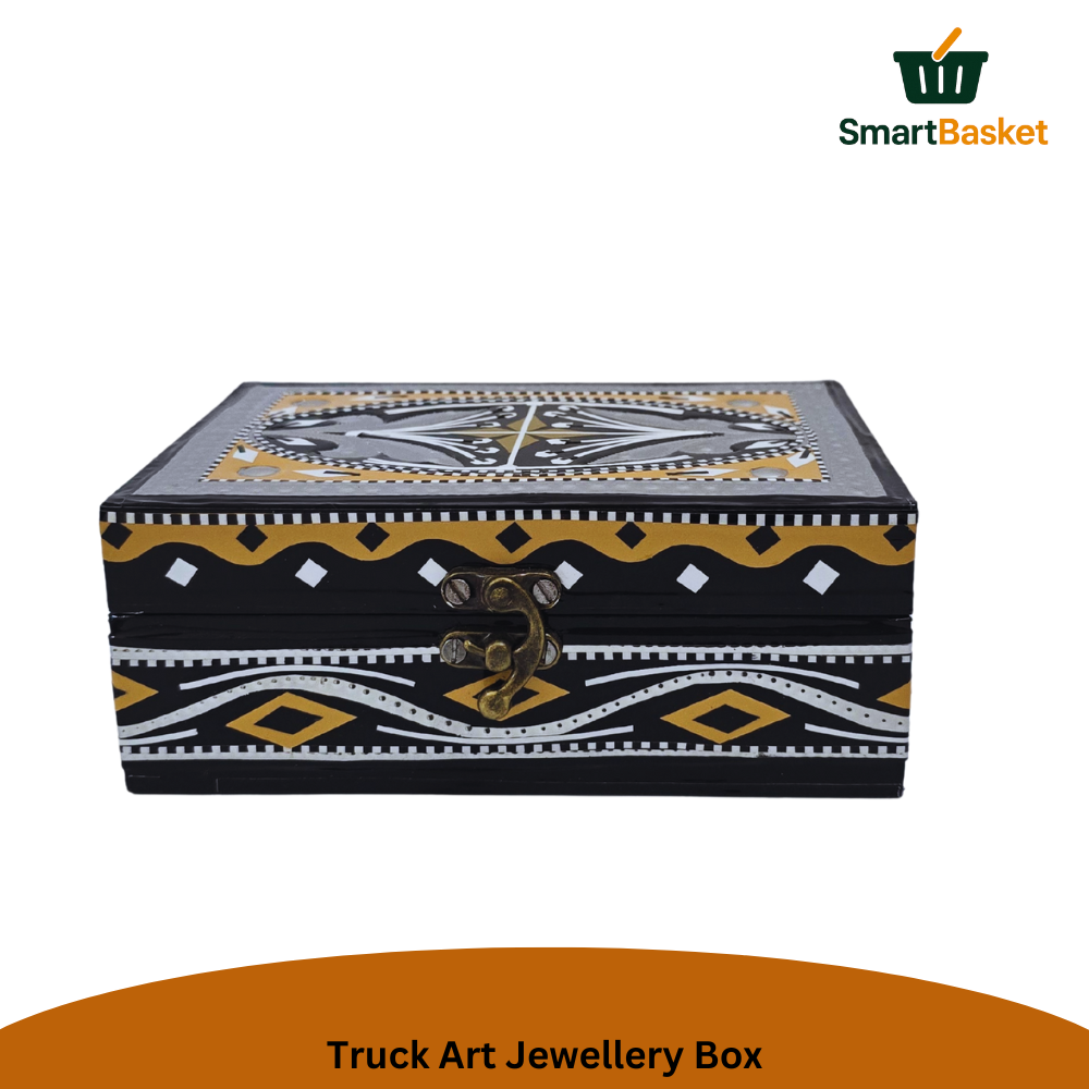 Truck Art Jewellery Box – Multicolor | Wood with Metal & Sticker Art 