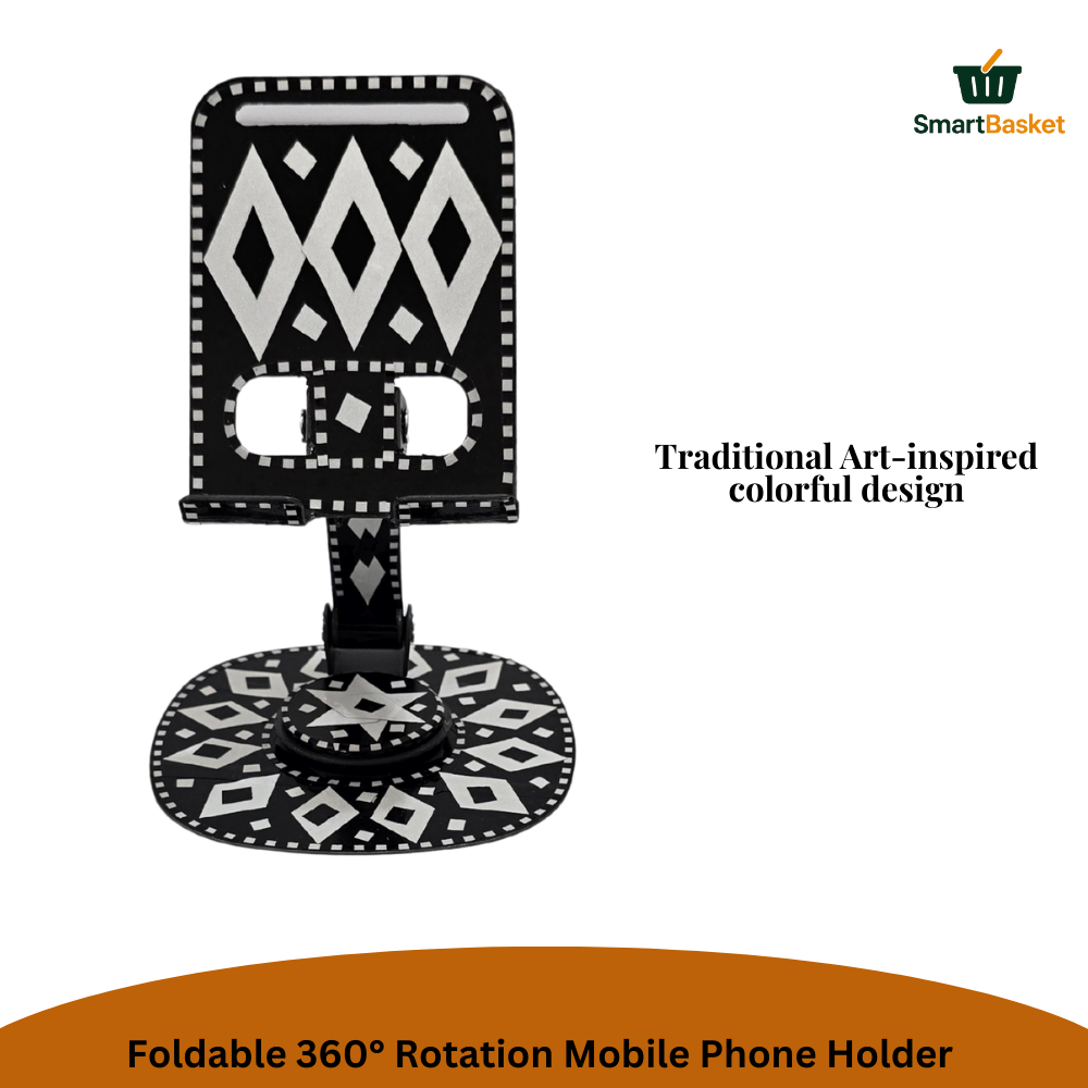 Foldable 360° Rotation Mobile Phone Holder – Truck Art Inspired | Colorful & Portable Stand
