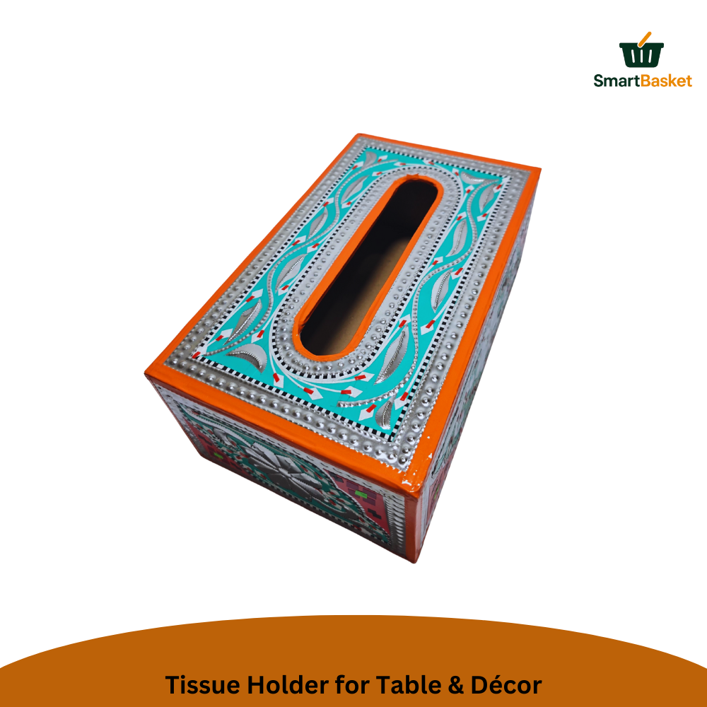 Handmade Multicolor Truck Art Tissue Box 