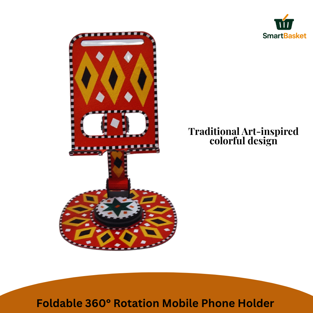 Foldable 360° Rotation Mobile Phone Holder – Truck Art Inspired | Colorful & Portable Stand