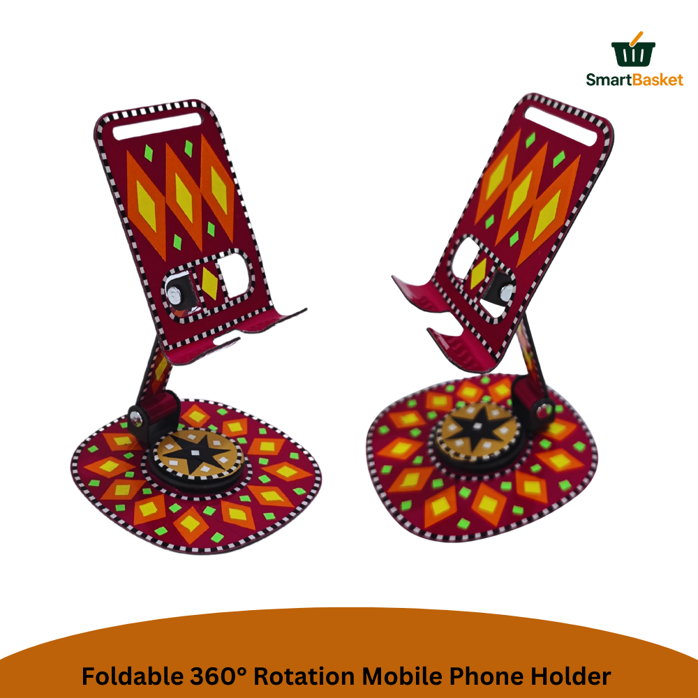 Foldable 360° Rotation Mobile Phone Holder – Truck Art Inspired | Colorful & Portable Stand