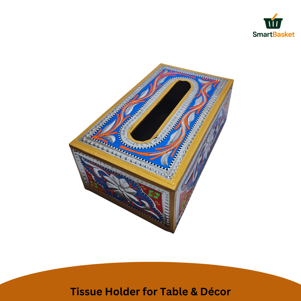 Handmade Multicolor Truck Art Tissue Box 