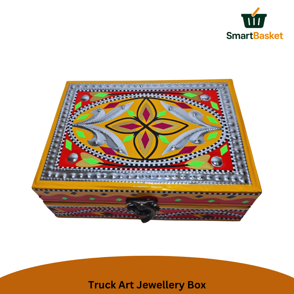 Truck Art Jewellery Box – Multicolor | Wood with Metal & Sticker Art
