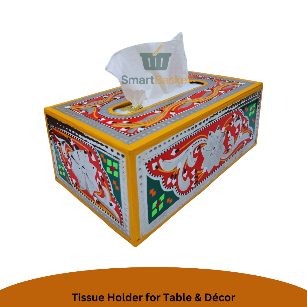 Handmade Multicolor Truck Art Tissue Box 