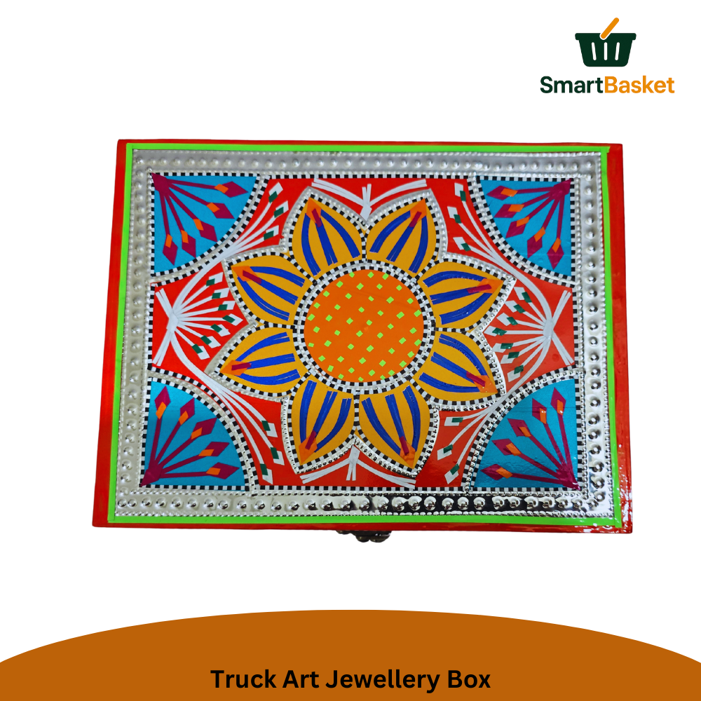 Truck Art Jewellery Box – Multicolor | Wood with Metal & Sticker Art 