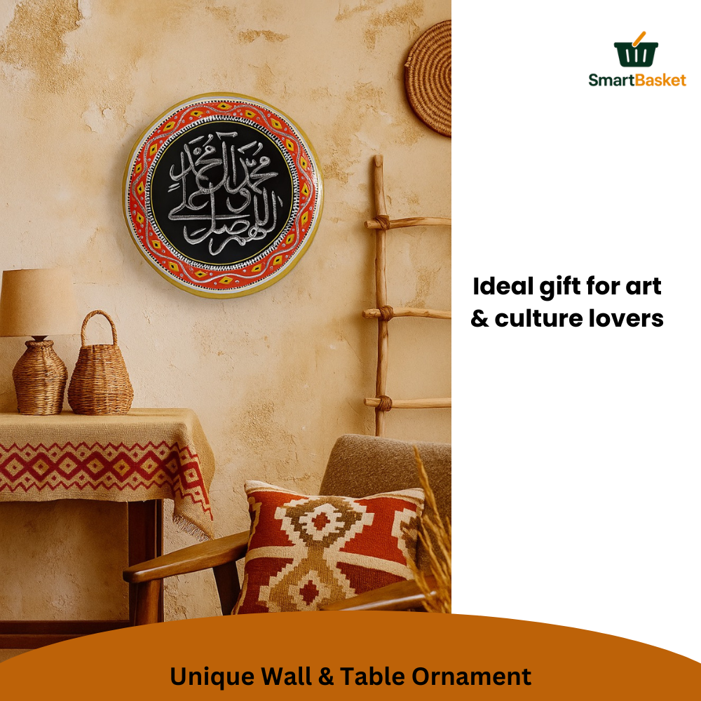 Handmade Table Top Decorative Plate with Holder | Premium MDF Decorative Item for Home Décor