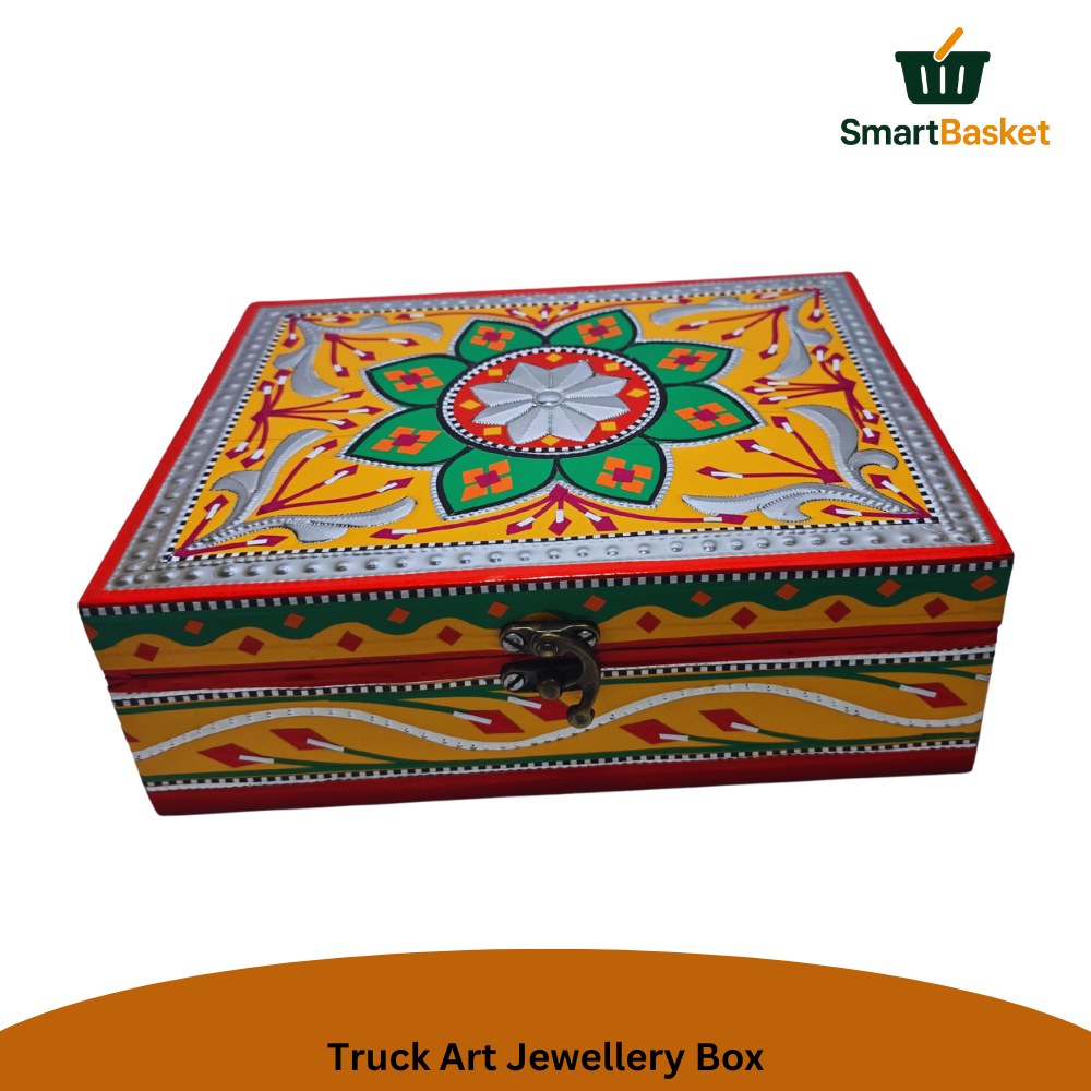 Truck Art Jewellery Box – Multicolor | Wood with Metal & Sticker Art
