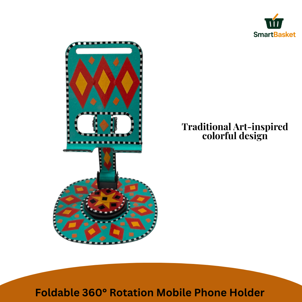 Foldable 360° Rotation Mobile Phone Holder – Truck Art Inspired | Colorful & Portable Stand