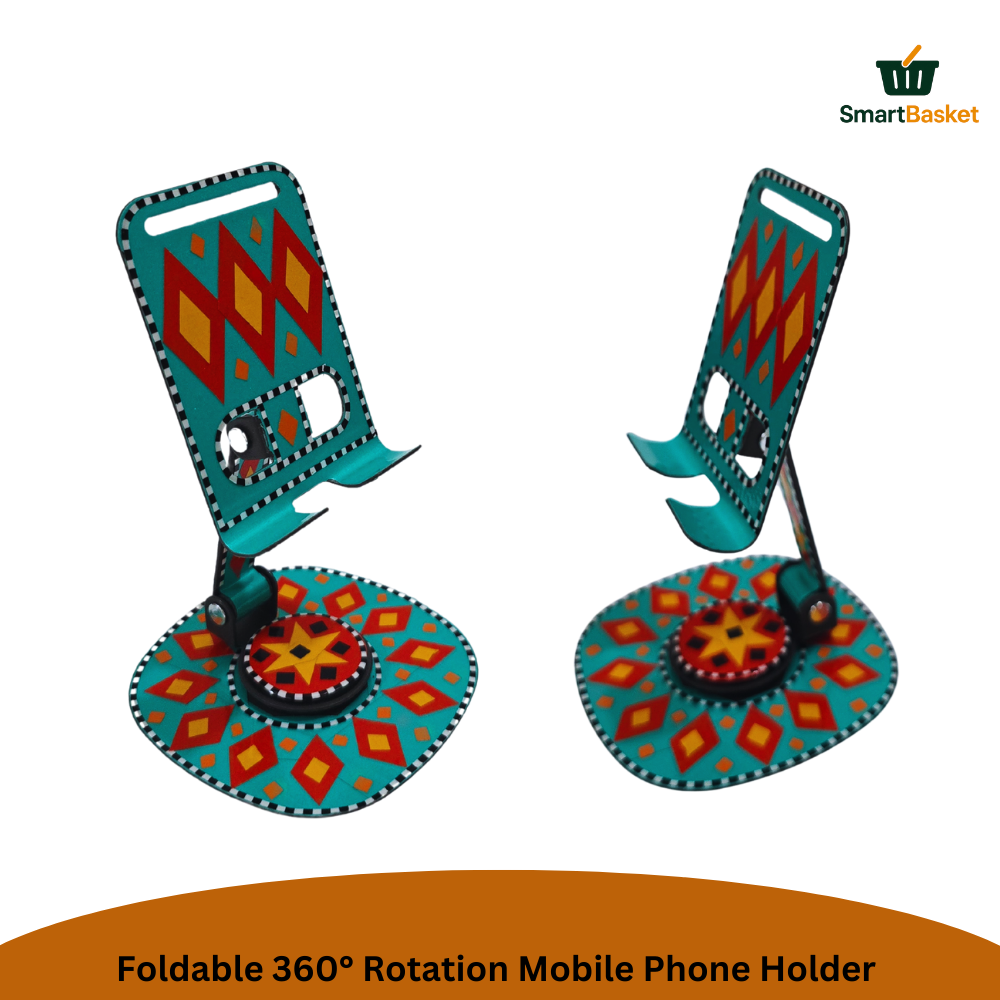 Foldable 360° Rotation Mobile Phone Holder – Truck Art Inspired | Colorful & Portable Stand