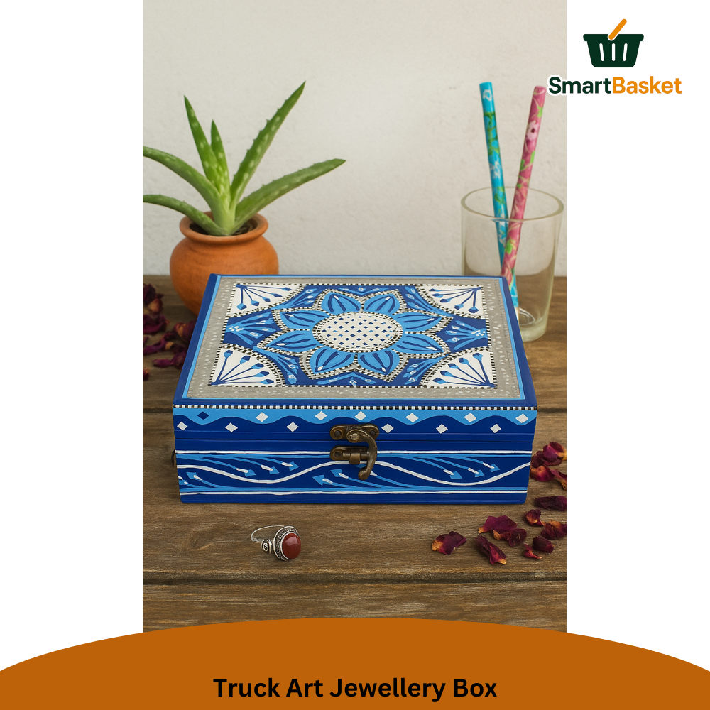 Truck Art Jewellery Box – Multicolor | Wood with Metal & Sticker Art 