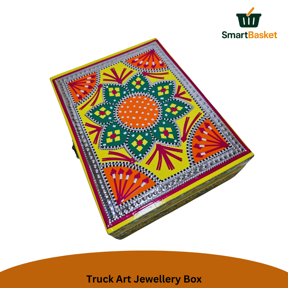 Truck Art Jewellery Box – Multicolor | Wood with Metal & Sticker Art 