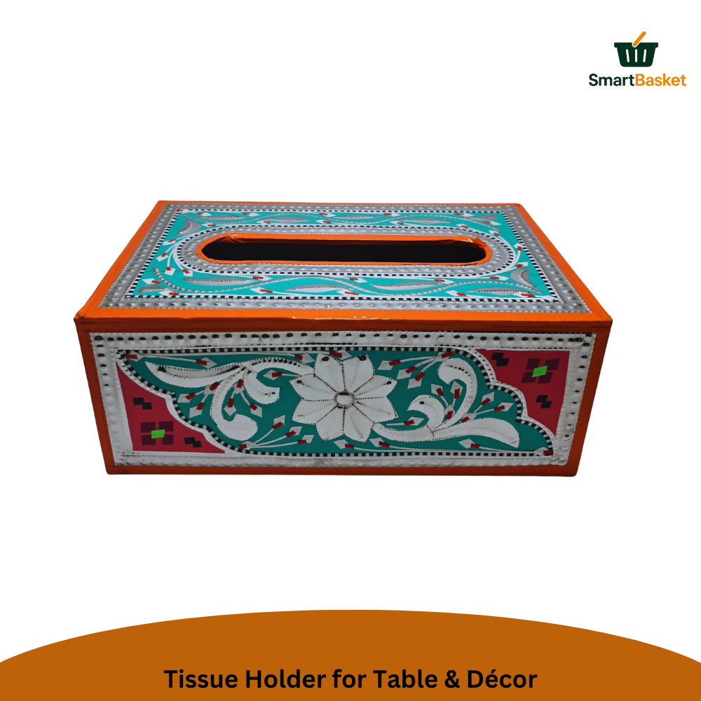 Handmade Multicolor Truck Art Tissue Box 