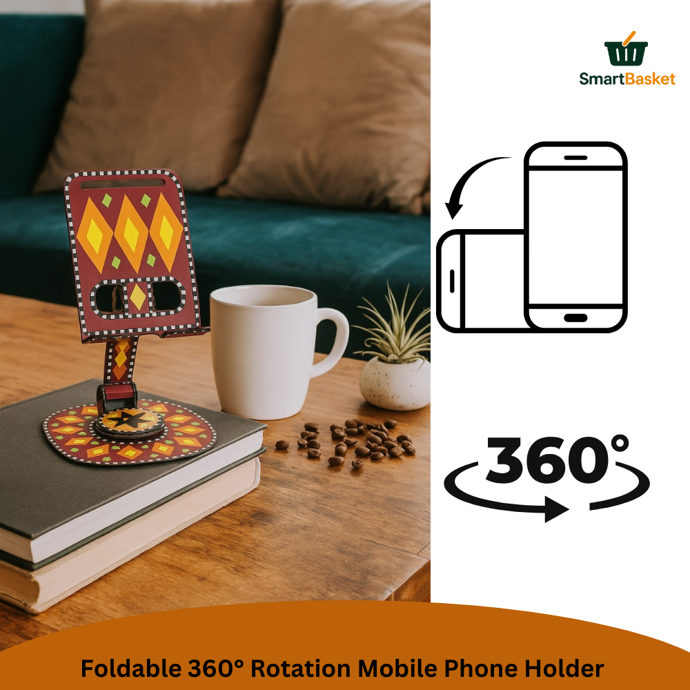 Foldable 360° Rotation Mobile Phone Holder – Truck Art Inspired | Colorful & Portable Stand