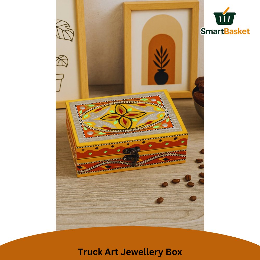 Truck Art Jewellery Box – Multicolor | Wood with Metal & Sticker Art 