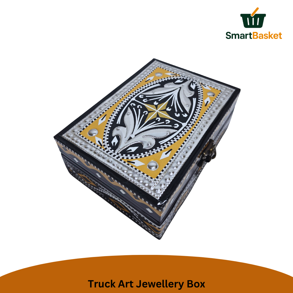 Truck Art Jewellery Box – Multicolor | Wood with Metal & Sticker Art 