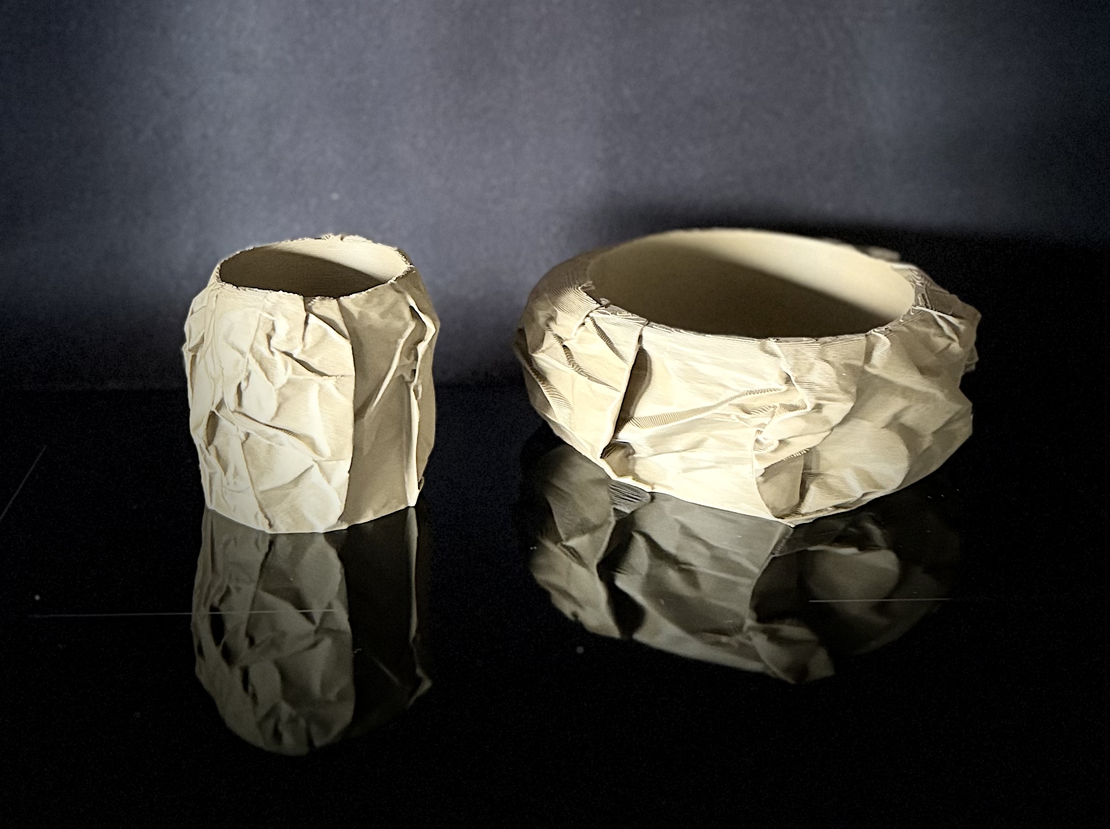 Crumpled Clay Looking Bowls