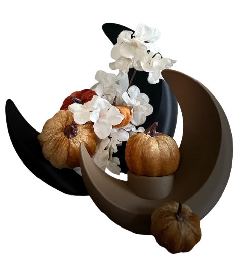 Moon shaped plant or candle holder -  small