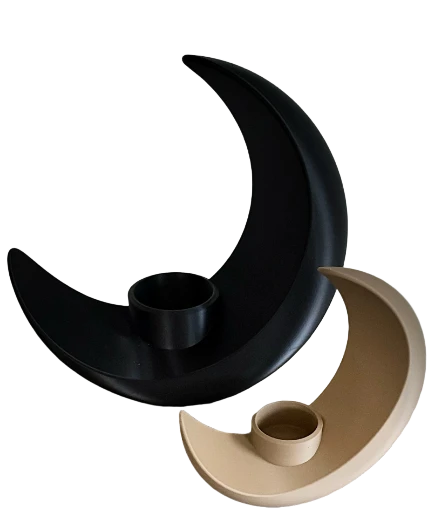 Moon shaped plant or candle holder -  small