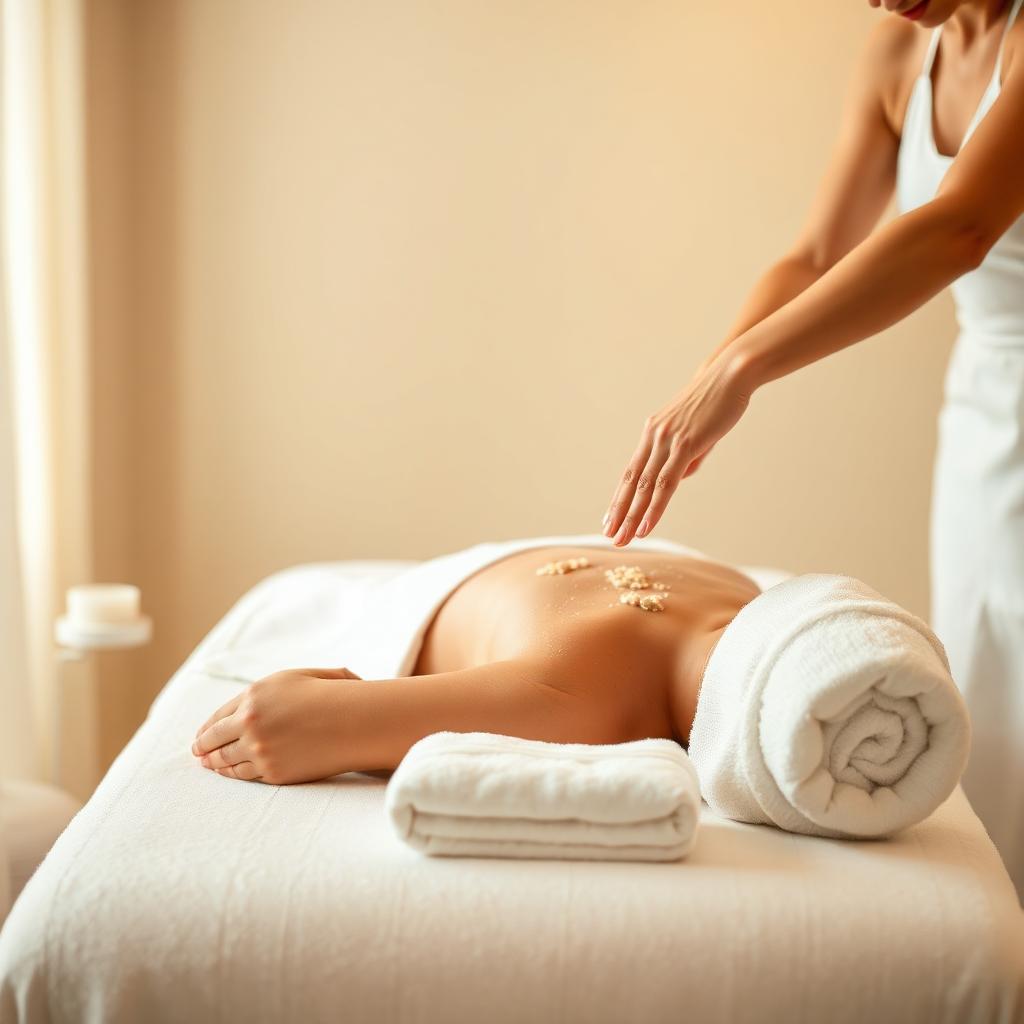 Full body scrub and body polish.