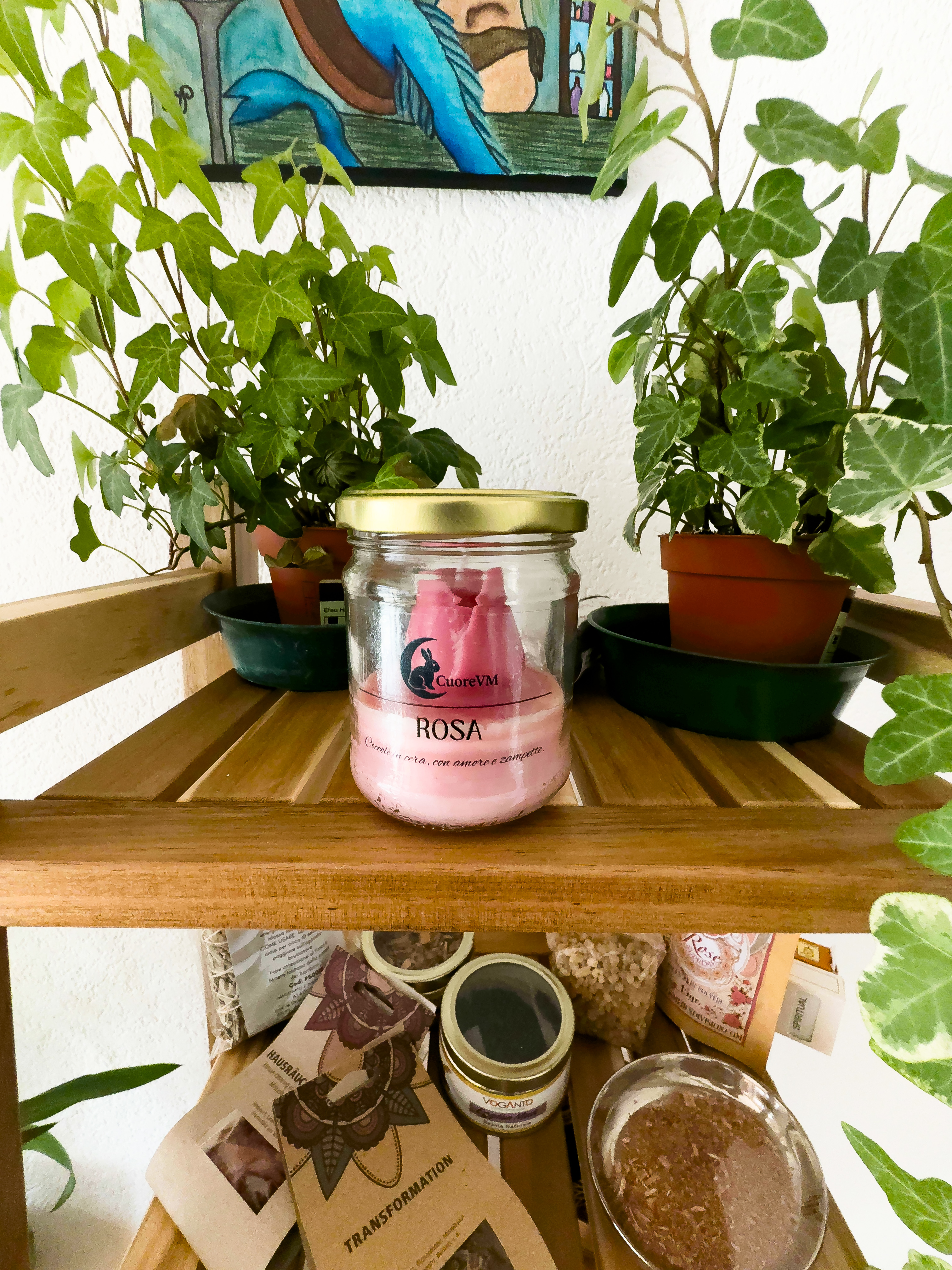 Candela Rosa In Vetro